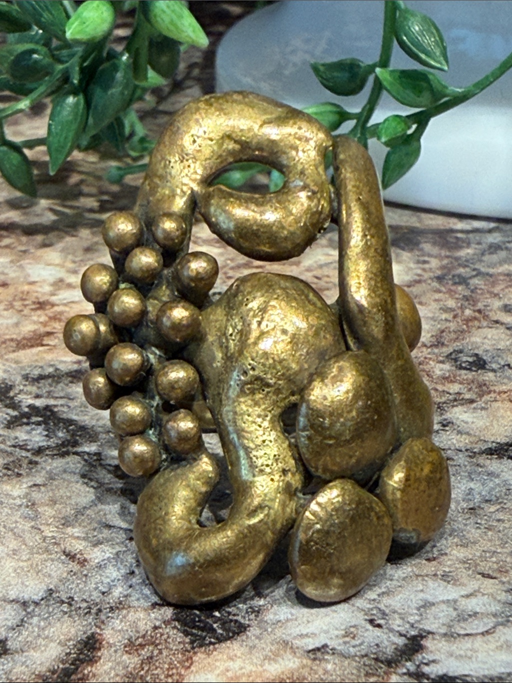 Vintage 70s Brutalist Brass Ring